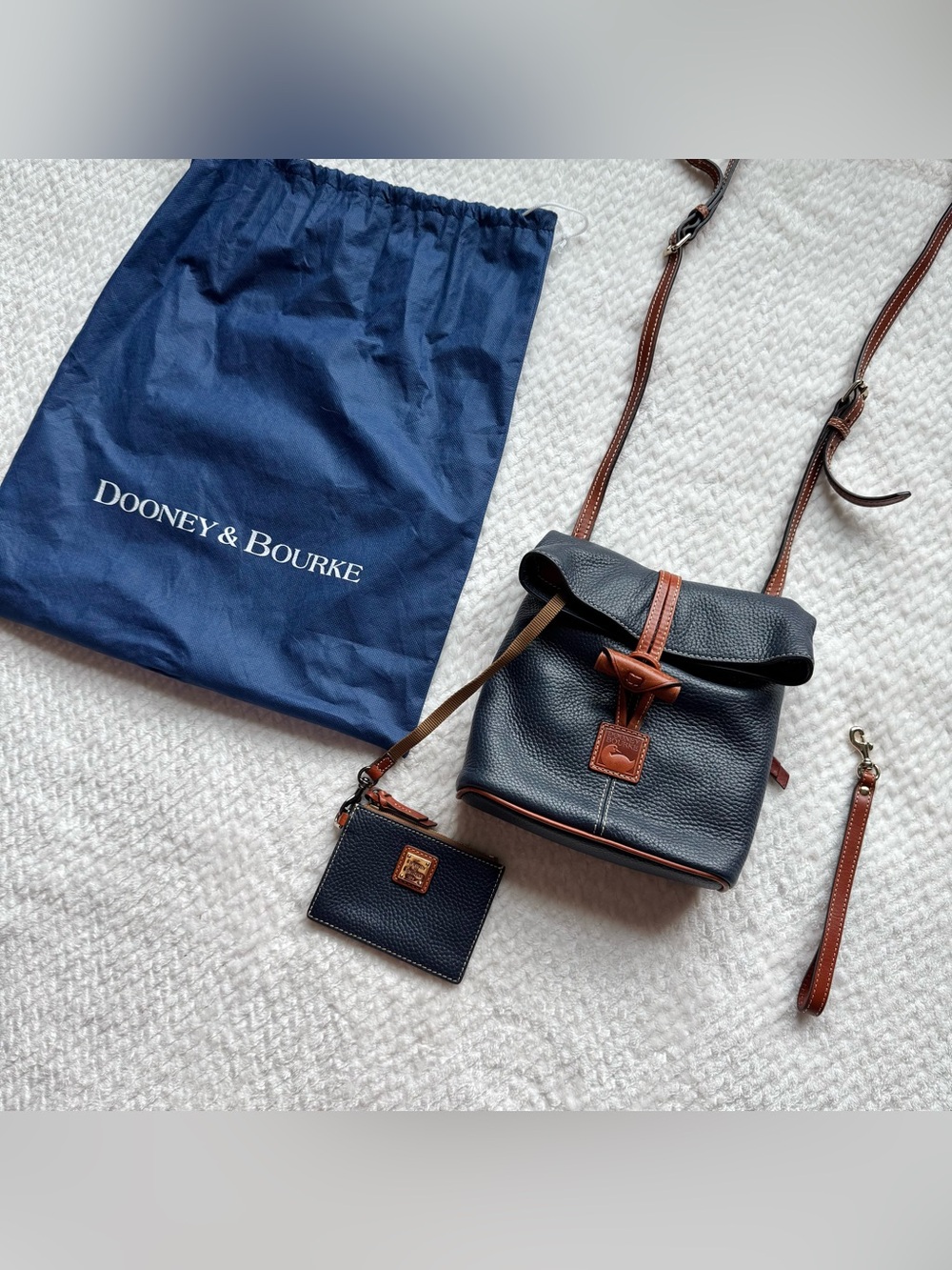 Dooney & Bourke Pebble Grain Leather Toggle Crossbody Purse & Card Case Wristlet